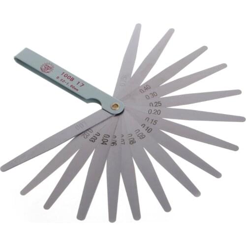 0.02 To 1mm 17 Blade Thickness Gap Metric Filler Feeler Gauge Measure Tool For Feeler Gauge Valve Shim Use
