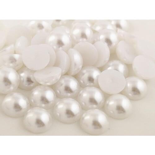 New Fashion 40pcs 12mm White Color Flat Back Resin flower Cabochons Cameo G7-13