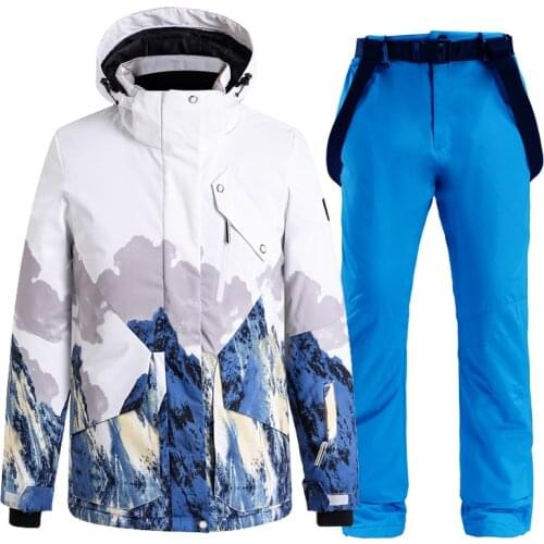 2021 New Windproof Men Snowsuit Mens Waterproof Ski Jacket Warm Winter Snow Coat Insulated Womens Ski Suit Snowboarding Jackets