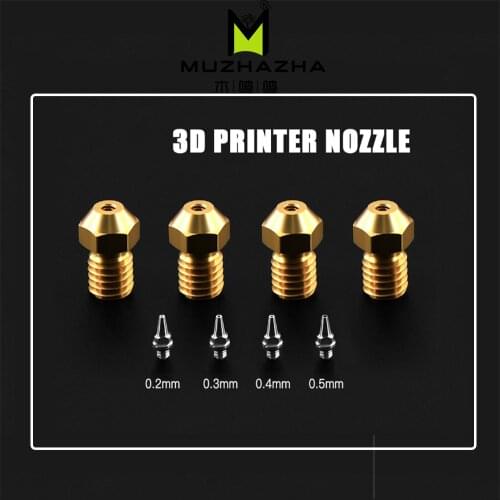 New arrivals for E3D V5 V6 Brass Nozzle threaded 0.2/0.3/0.4/0.5mm Removable Stainless Steel Tips for Ender-3 CR10 j-head Hotend