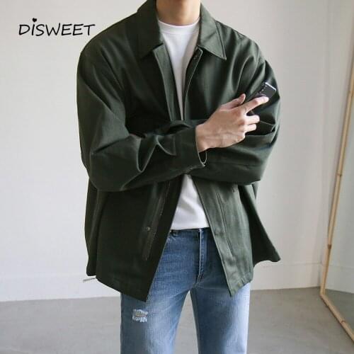 Fall winter tooling jacket jacket men All-match retro jacket men Daily casual loose mens Mens jackets