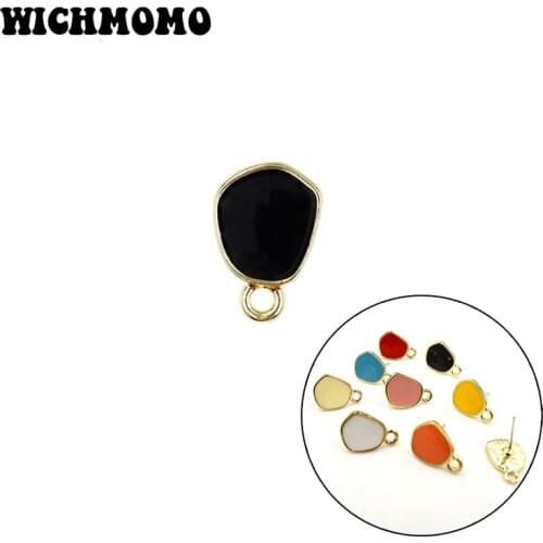 2021 New 15*8mm 6pcs Zinc Alloy Drop Oil Irregular Shape Earring Base Connectors Linkers for DIY Earring Jewelry Accessories