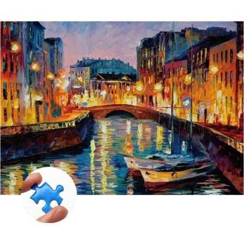 Jigsaw Puzzle 1000 Pieces Oil Painting of Venice City Educational Toys Decoration Birthday Gift for Children Adults Kids