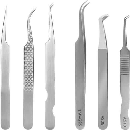 Tweezers For Eyelash Extension 3D 5D 6D Stainless Steel Tweezers Eyelash Extension Tool Single Eyelash Tweezers