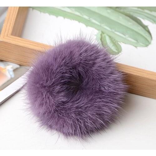 Hair Band 100% Real Genuine Mink Hair Rope Vintage Elastic Headdress Hair Band Scrunchie Rope Ponytail Tail Stripe Wrist Band