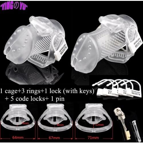 Summer Fashion Male Chastity Device Belt Lightweight Breathable Dick Cock Cage Penis Ring Code Lock Erotic Sex Toys for Men 18