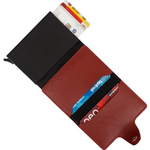 Luxury Wallet Women Men Faux Leather Automatic Pushing Sport Classic Wallet Purse For Gift Leather Black Multi Card Holder