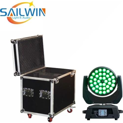 Sailwin Stage Light 36x18W 6in1 RGBAW UV LED ZOOM Wash Moving Head Light For Disco Event Party Powercon With Flight Case