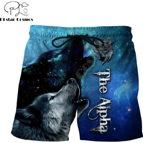 Animal Cool Love wolf 3D All Over Printed Mens Shorts Unisex Streetwear Summer Beach Loose Shorts Casual Pants Polyester SDM06