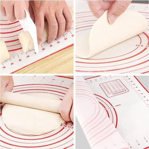 Silicone Rolling Pin Dough Pad Kneading Dough Mat Noodle Knife Food Pizza Cake Macaron Baking Mat Kitchen Aid Cooking Gadgets
