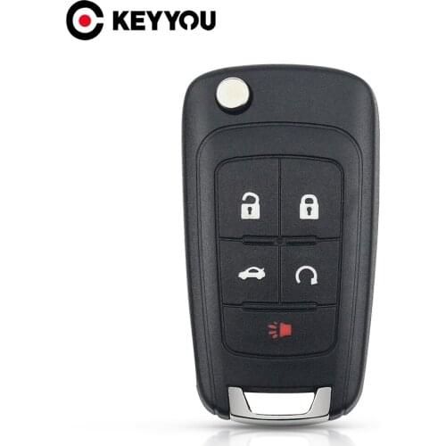 KEYYOU 5 Buttons HU100 Blade Car Remote Key Fob Folding Flip Key Blank Case Cover For Opel Vauxhall Insignia Astra Zafira