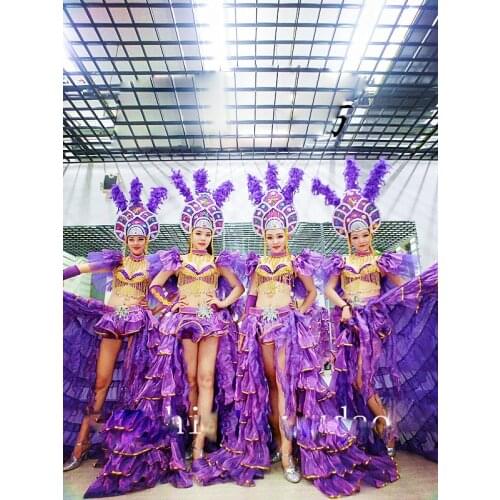 Modern carnival opening dance big swing skirt stage sexy fashion costume