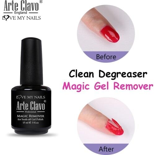 Arte Clavo Magic Remover Soak off Acrylic UV LED Gel Nail Polish Burst Nails Clean Degreaser Fast For Gellack Manicure 15ml