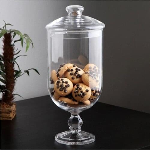 Cerci Crystal Large Pedestal Glass Jar