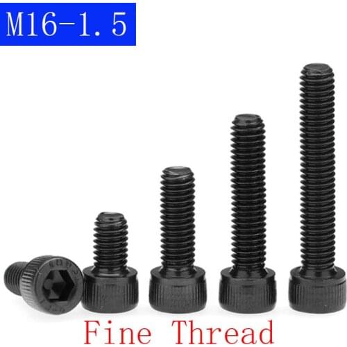 M16 - 1.5 ( 16mm ) FINE Thread Socket Head Caps Screws 12.9 Alloy Steel Black Oxide DIN 912 ISO 4762