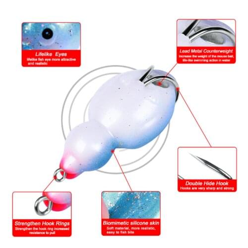 Wobblers Waterproof Bionic Bait Little Duck Shape Plastic Soft Bait With Sharp Double Hide Hook 6pcs/set 10.5G/6.5cm 3D Eyes