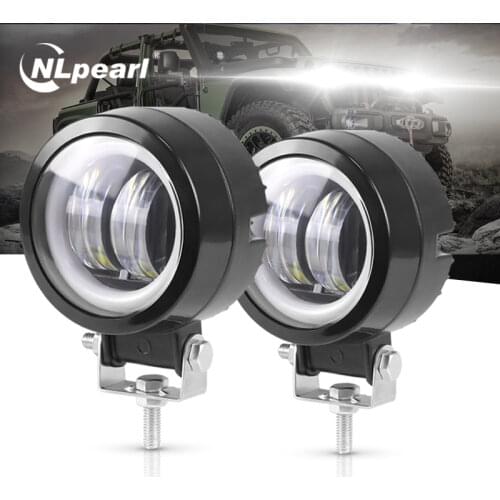 NLpearl LED Bar OffRoad 12V 24V Waterproof Led Work Light 6D 20W LED Angel Eyes Light Bar for Suv ATV Truck Boat 4x4 Motorcycle