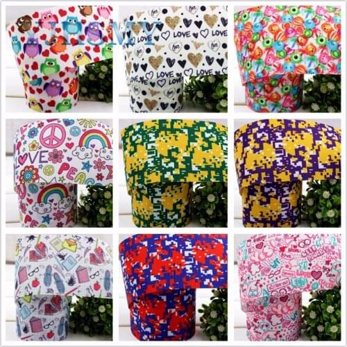 YJHSMY C-17225-940,10 yards,75 mm Cartoon Printed grosgrain ribbons,DIY handmade Hair accessories Material wedding gift wrap