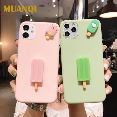 Summer ice cream Protective case For iPhone XR X Xs max 11 Pro Max For iPhone 7 8 6 6S Plus Cute Silicone Frosted Soft Case