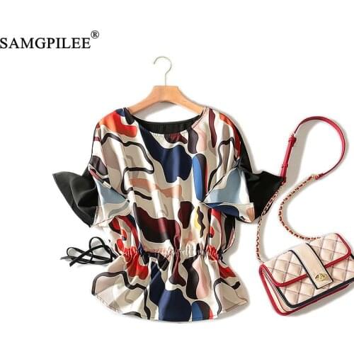 Women Fashion T-shirts Casual Chiffon T-shirt Brand Women Short Sleeve Print Shirts Women O-neck Plus Size Women Tshirt 3xl