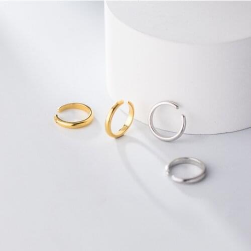 Solid 925 Sterling Silver Ear Cuffs for Women Fake Piercing Simple Small Clip on Earrings Non Pierced Korean Kids Girls Earcuff