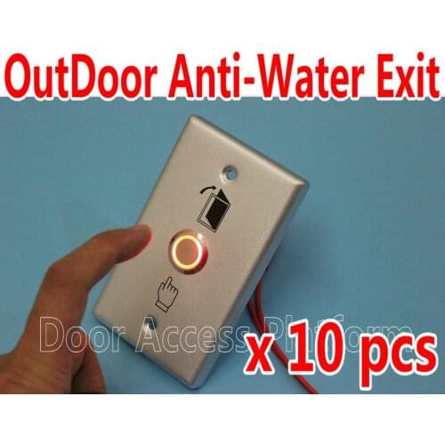 1 Order= 10 pcs of IP67 Outside Waterproof/Weatherproof Metal case Exit button door locker button Press button release door lock