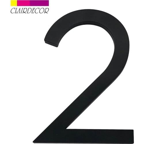 15cm aluminum material metal 3D modern house number #2 outdoor waterproof anti-rust durable home hotel door panel letter