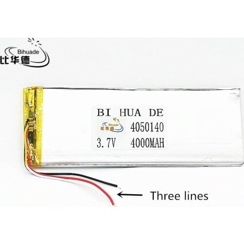 3 line Polymer lithium battery 3.7 V, 4050140 4000mah can be customized wholesale CE FCC ROHS MSDS quality certification