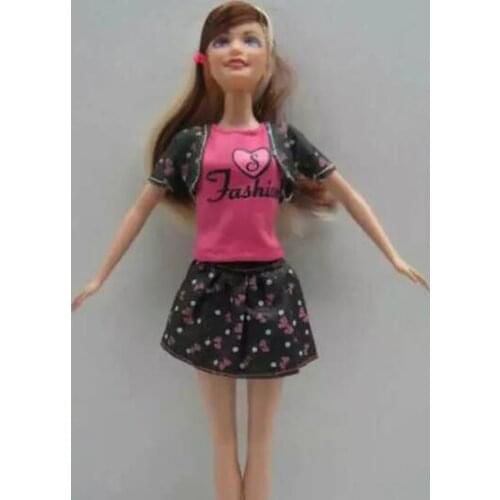 3Pcs Polka Dot Printed Short Cute Dress Outfit for 28-30cm Doll Accs