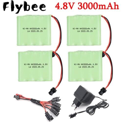 4.8V 3000mah rechargeable NI-MH battery For RC toys Tanks robots cars trains robots model accessory 4.8 V Ni-MH AA battery pack