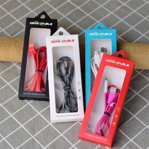 500Pcs/Lot 16cmx6cmx2cm Date Cable Packaging Cardboard Boxes Kraft Paper Data Line Packing Window Box With Hang Hole