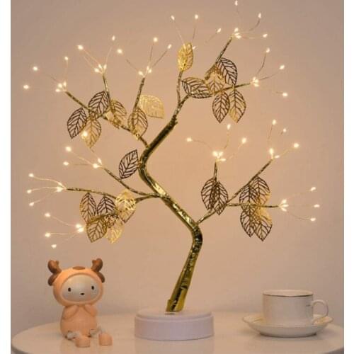 72LED Bonsai Tree Light,Artificial Tabletop Lighted Leaf Tree USB Press Switch Warm Fairy Light Tree Lamp for Home
