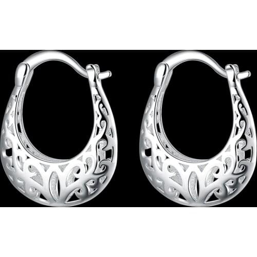 925 Sterling Silver Earrings for Women high quality party Jewelry Vintage flowers Hollow Carved Earrings lady Christmas Gifts
