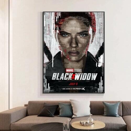 Watercolor Marvel Superhero Movie Canvas Painting Black Widow Figure Posters and Prints Wall Pictures for Living Room Home Decor