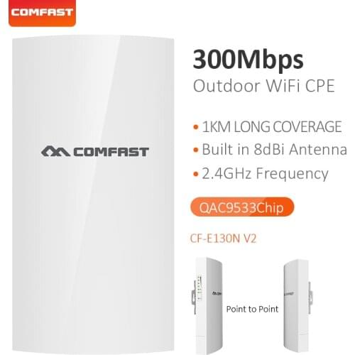 COMFAST Wireless Outdoor CPE Bridge For Long Range IP Camera Project 300mbps 2.4G QCA9531 Transmission WiFi Repeater CF-E130N V2