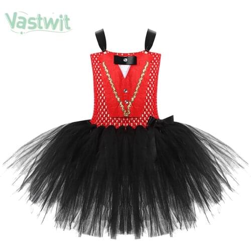 Kid Circus Ringmaster Nutcracker Costume Girls Mesh Tutu Birthday Party Dresses Children Halloween Cosplay Christmas Fancy Dress