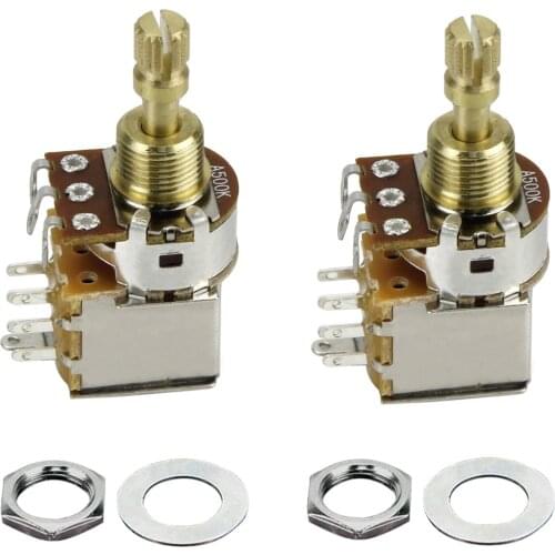 FLEOR 2PCS Guitar Potentiometer Pot Switch Push Push A500K Audio Taper Short Shaft Pot