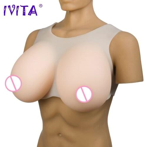 IVITA 6000g Artificial Silicone Breast Forms Realisitic Fake Boobs For Crossdresser Transgender Mastectomy Drag Queen Breasts