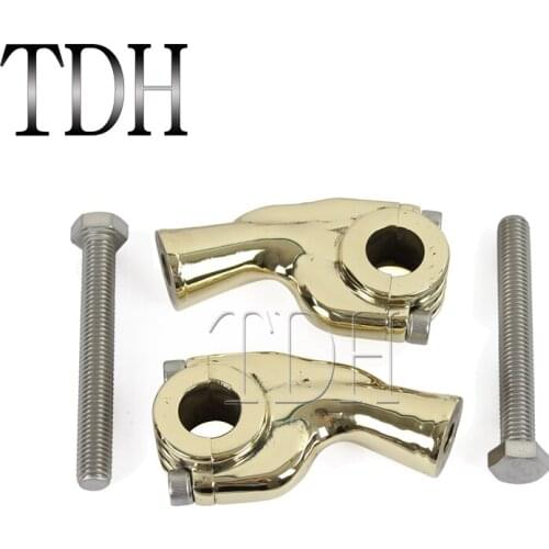 Brass Motorcycle 2-5/8" Handlebar Riser Universal For 22mm or 25mm Bars Clamp Mount For Harley Bobber Chopper Springer