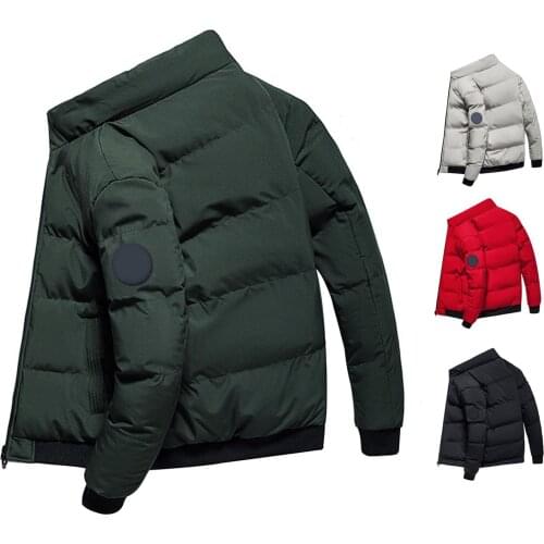 2020 New Waterproof Jacket Autumn Winter Men Stand Collar Long Sleeve Pockets Thick Down Coat Warm Jacket