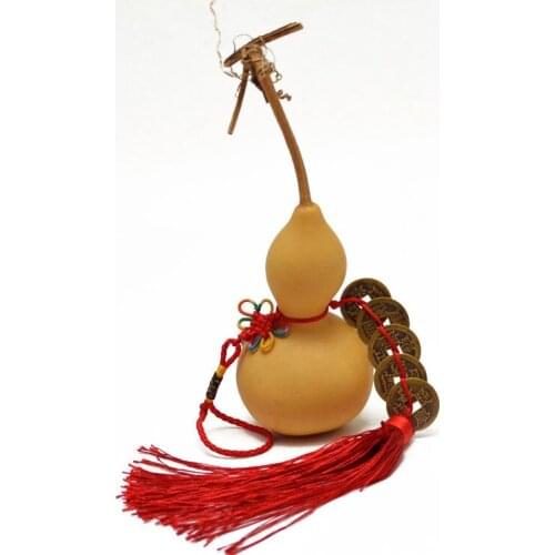 A natural gourd ornaments five coins pendant jewelry ornaments Home Furnishing Wenwan copper gourd