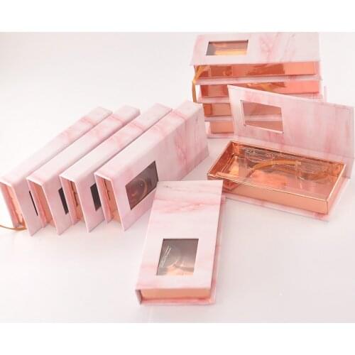 Wholesale 50/pcs Packing Box For Eyelash Blank Eyelashes Package Custom Paper Box 25mm Mink Eyelashes Packing Box Makeup Cases