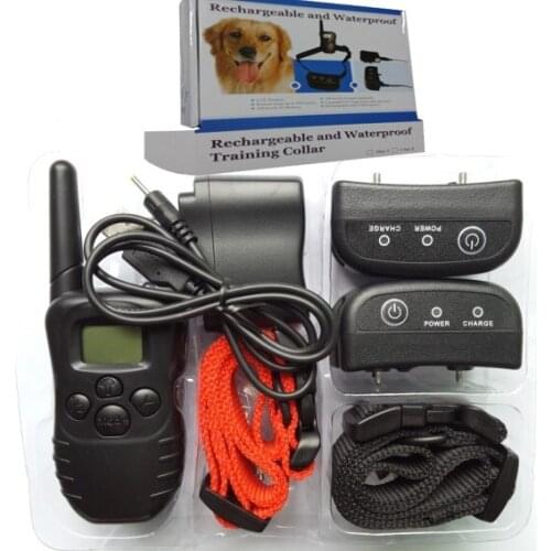 Hi98 For 2 dogs H-i98 100LV Dog Bark Shock Training Collar LCD Remote Vibra Pet Trainer Upgraded from 998DR Anti Bark Collar