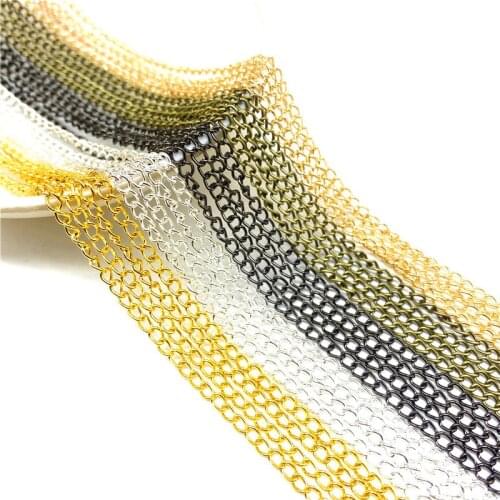 2yards 2/2.5/3/3.5mmGolded/silvered/Bronze Plated Necklace for Jewelry Making Findings DIY Necklace Chains Materials Handmade