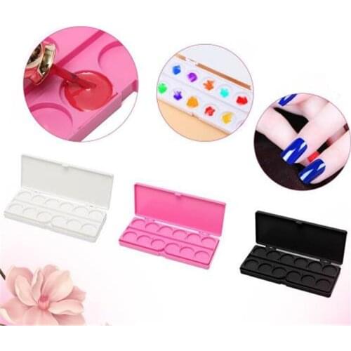 Plastic Rectangular Shape Nail Art Painting Watercolor Palette Foundation Eyeshadow Eye Shadow Double Layer Paint Box