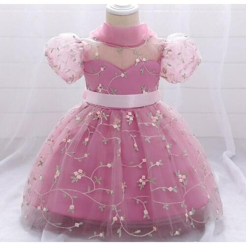 Puff Sleeve Cute Christening Princess Wedding Toddler Birthday Party Children Baptism Baby Girl Clothes Summer Dresses Vestidos