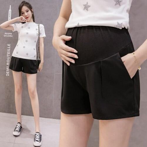 2021 Pregnant Women Belly Shorts Summer Casual Elastic Waist Cotton Pregnancy Short Trousers High Waist Maternity Short Pants