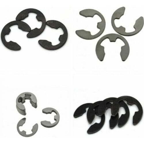 50pcs 1.2 - 12mm E-type circlip Retaining Washers For Shafts 304 Stainless Steel / Black carbon steel Washer E-type Circlips