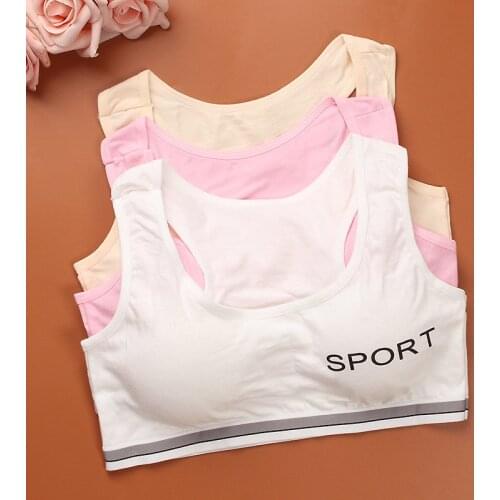 Teenage Girls Training Bras New Arrival Student Sport Wireless Bras Children Cotton Tank Tops Teens Underwear Solid