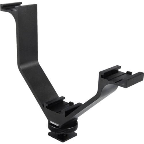 Aluminium Alloy 12.5cm V-Shape 3 Universal Cold Shoe Mount Bracket for LED Video Light Microphone Monitor Flash 1/4 Screw